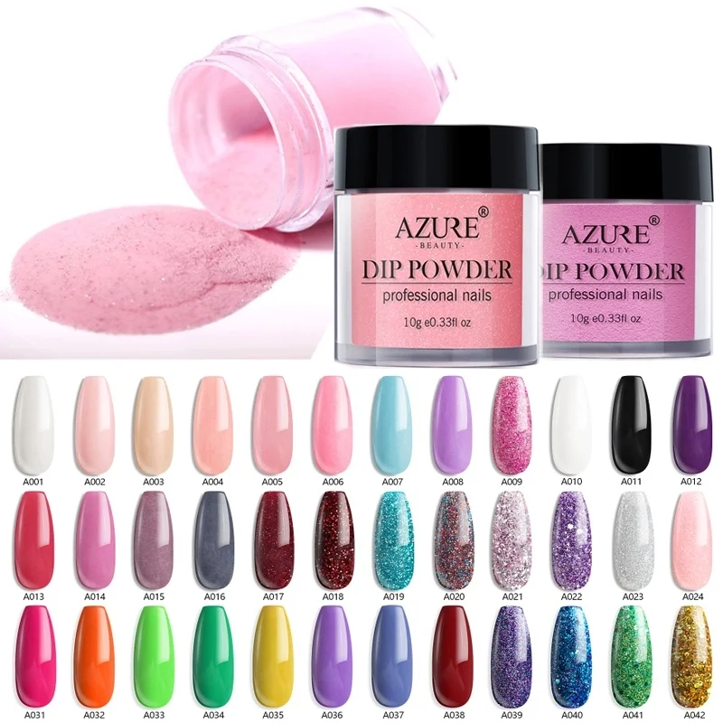 Лазурный косметический погружающийся порошок для ногтей натуральный сухой