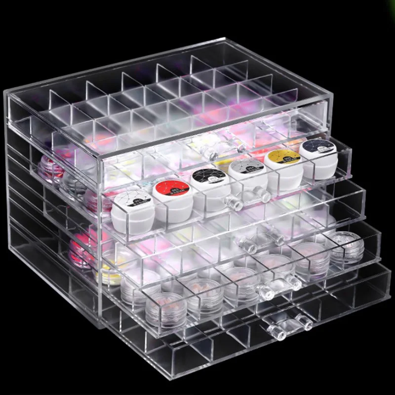 Дизайн ногтей Дисплей Коробка для хранения ювелирных изделий 5 слоев 120 сетки