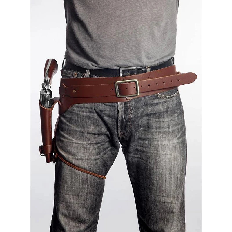 Кобура для пистолета в стиле стимпанк старого Дикого Запада кожаный ремень