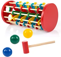 new wooden toys batting ladder hand knock the ball montessori mathematics early educational colorful toys for children kids baby