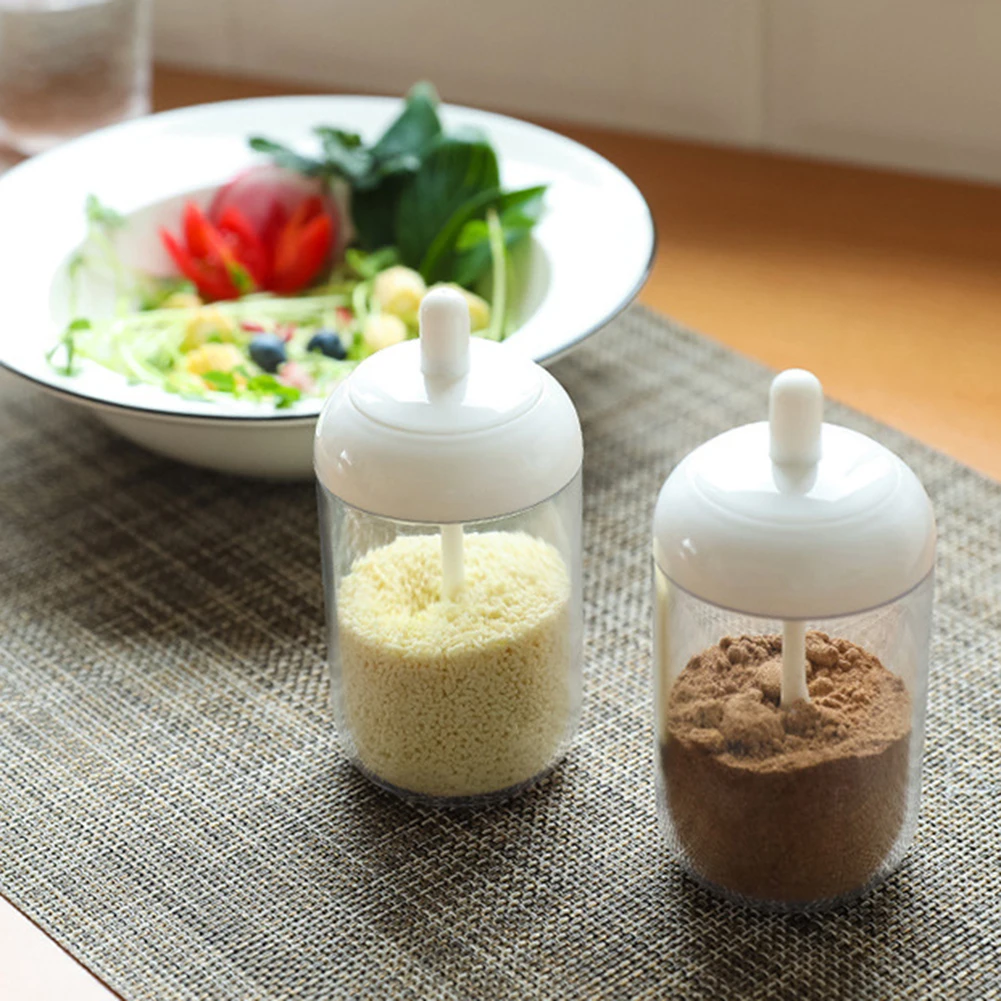 Пластмассовые для приправ полка горшки специй контейнер хранения соли приправа