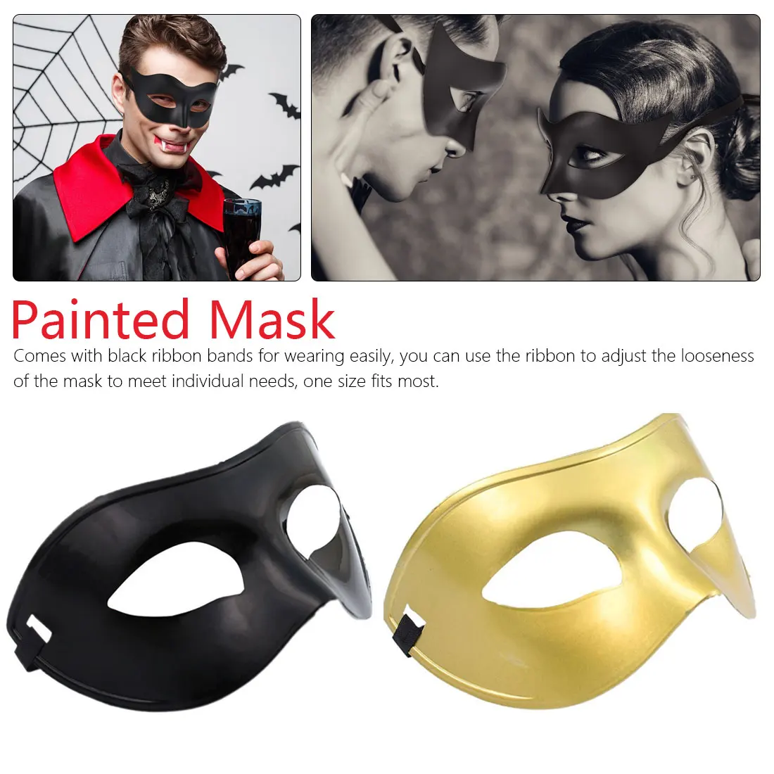 Маска для вечеринки аксессуары мужская маска на половину лица маскарада