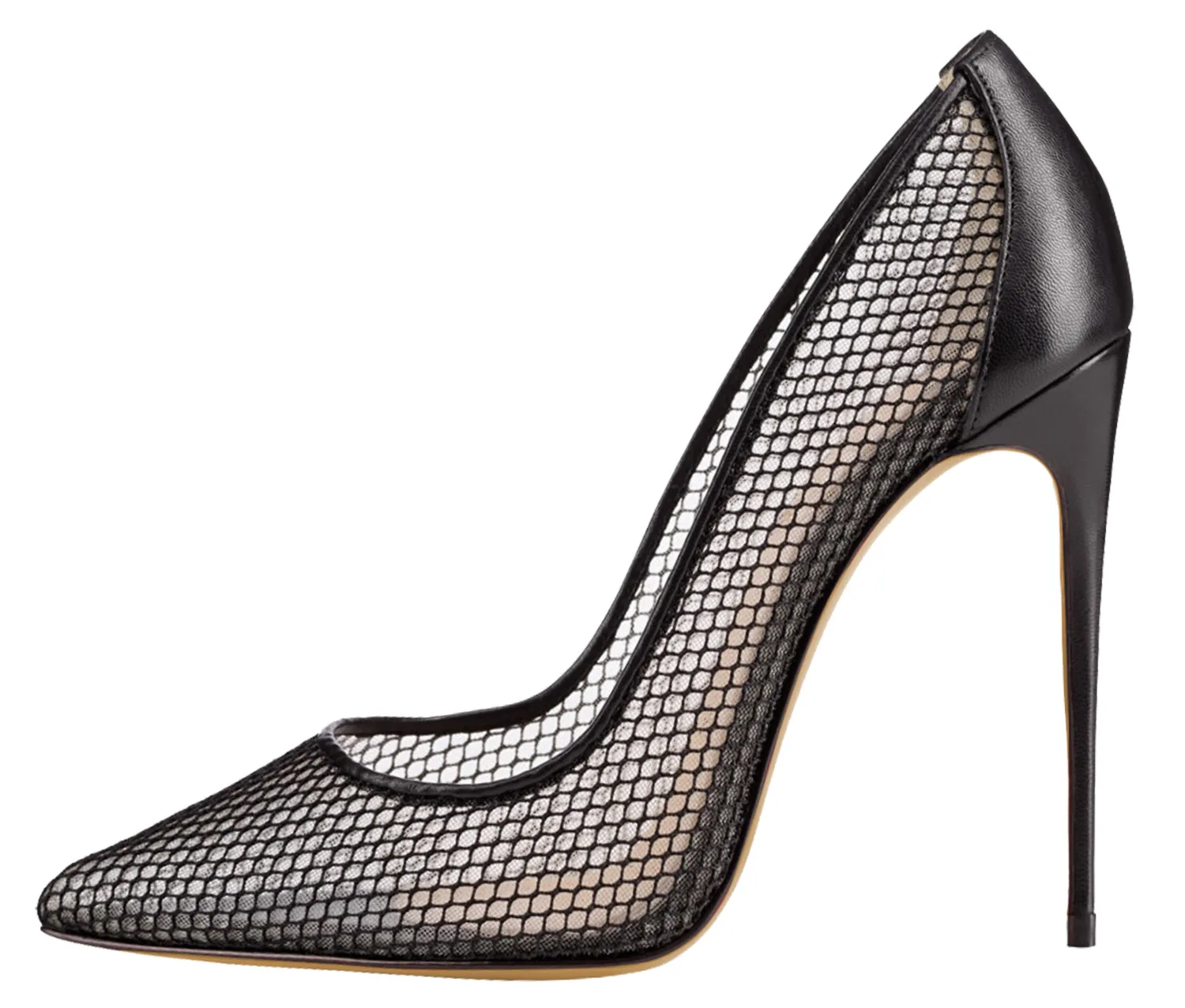 

Pointed mesh hollow out large size 12cm slim heel