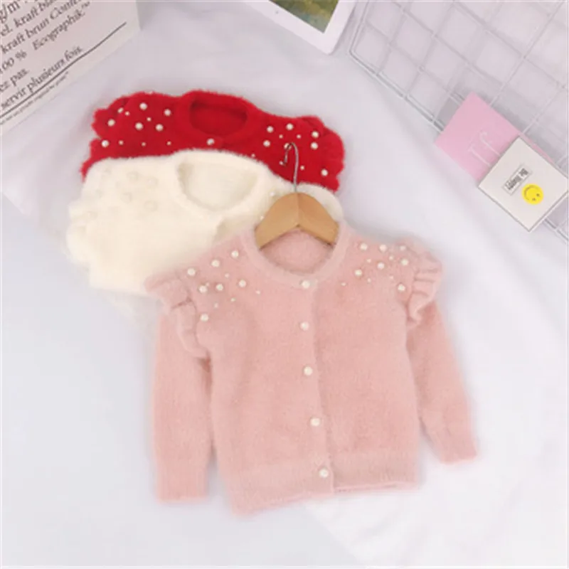 Детский трикотажный кардиган с жемчужинами на девочку | Мать и ребенок