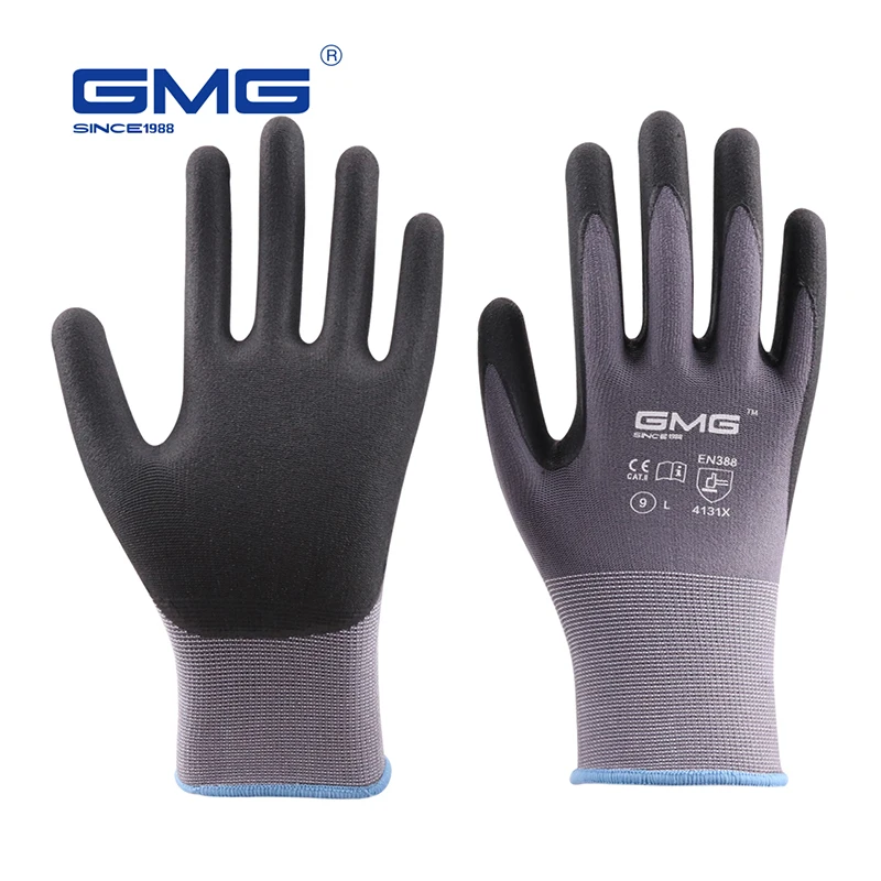 

Working Gloves Men Nitrile Safety Glove Microfine Foam CE Certificated EN388 Anti-slip Labor Garden Machinery Work Gloves