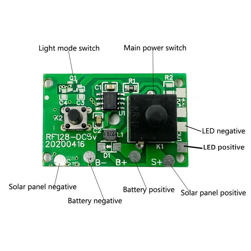 

1.2V Solar String Light Circuit Board With Switch Solar String Light Controller Solar Road Stud Light Control Board