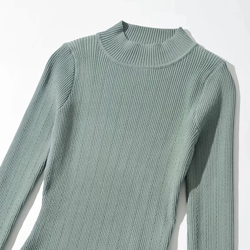 GOPLUS Bodysuit Sexy Body Tops Women 2021 Stand Collar One Piece Long Sleeve Hollow Out Knitted Bodysuits Vetemznt Femme C10921