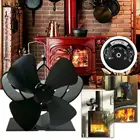 Эффективное распределение тепла, черный камин, 4 лезвия, стандартная деревянная горелка, удобный бесшумный Домашний Вентилятор