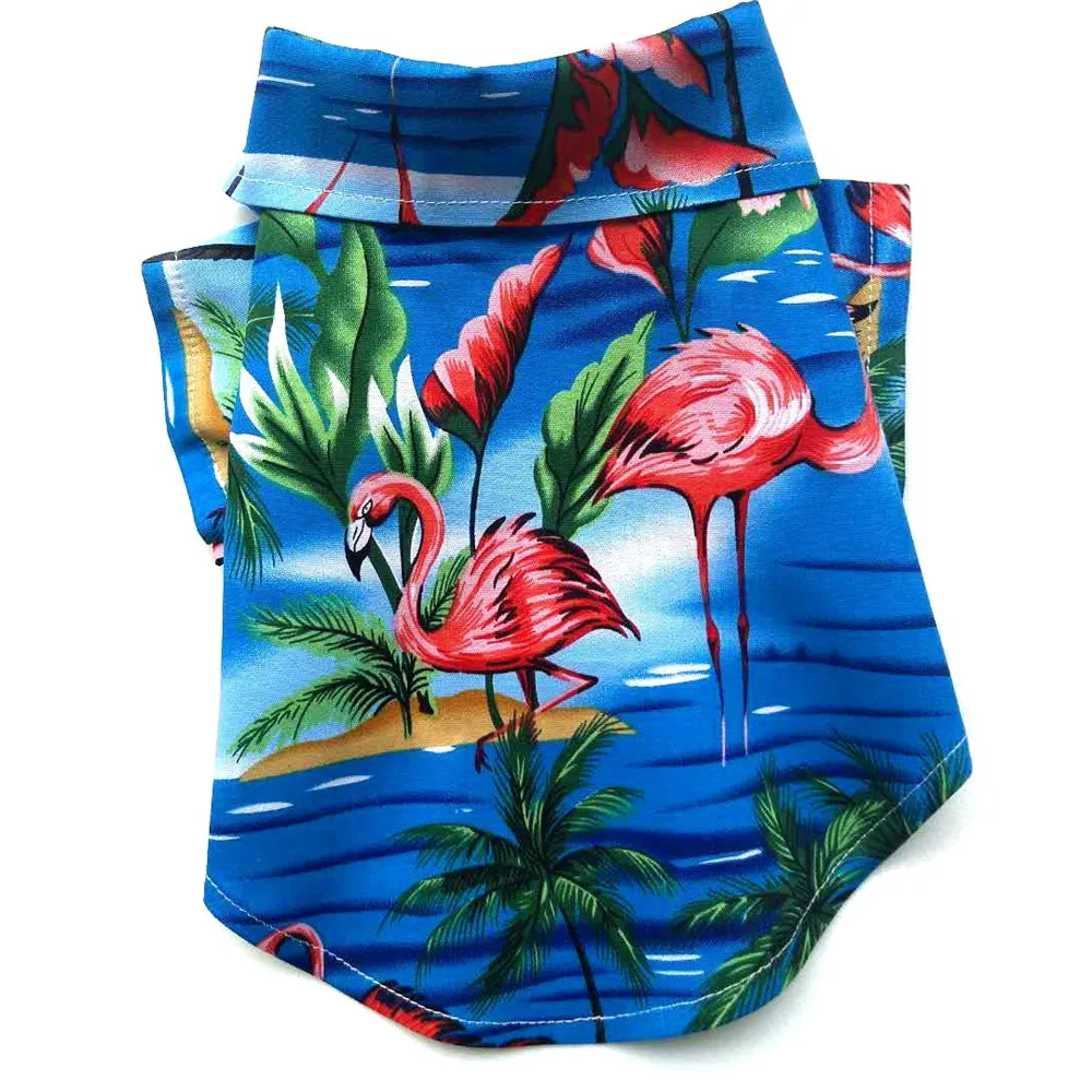 

4 Style Summer Pet Clothes for Dogs Shirt Fish Flamingo Pattern Designer Dog Clothe for Pitbulls Fashion French Bulldog Clothes