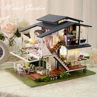 cutebee diy dollhouse wooden doll houses miniature doll house furniture kit casa music led toys for children birthday gift a68a