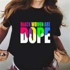 Меланин связка Забавный Графический футболки черных женщин дурмана с принтом букв футболка 90s Лучший футболка друзей женская футболка, топы