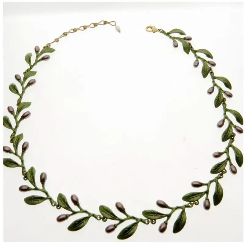 CSxjd 2020 Новинка имитация жемчуга оливковые листья сплав испечь лак женское