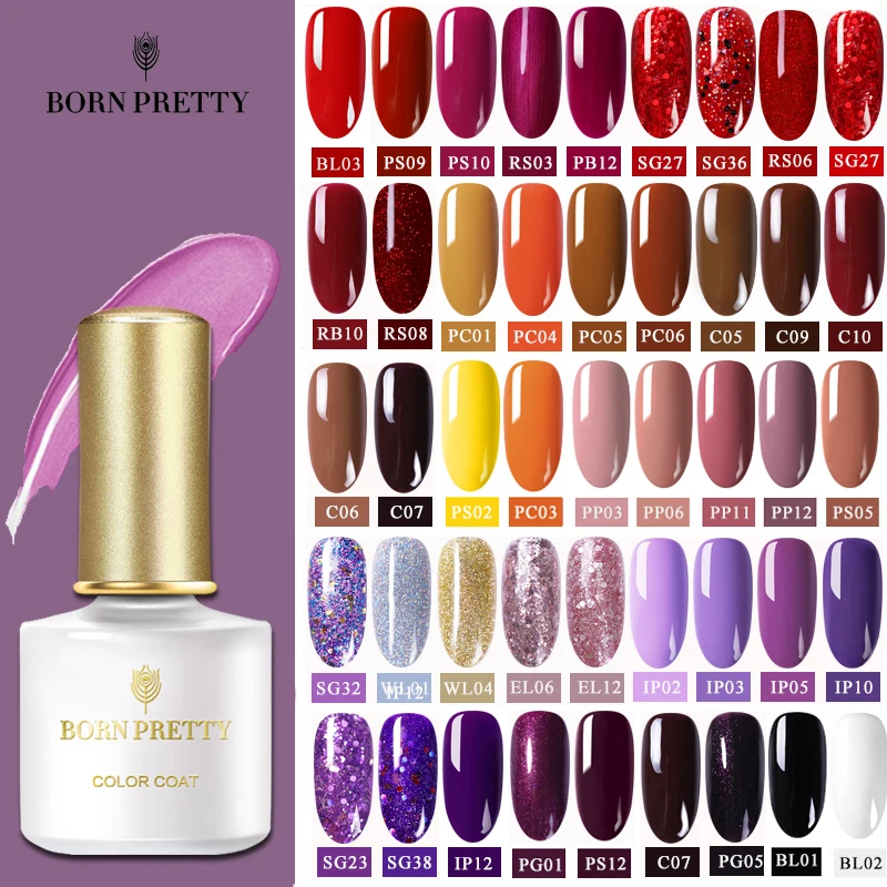 

BORN PRETTY 6ml Nail Gel Polish Red Purple Cafe Series Nail Color Soak Off UV LED Gel Varnish varnish Nail Art