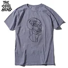 Мужская Трикотажная футболка COOLMIND, Повседневная Свободная свободная футболка с коротким рукавом и круглым вырезом, 100% хлопок