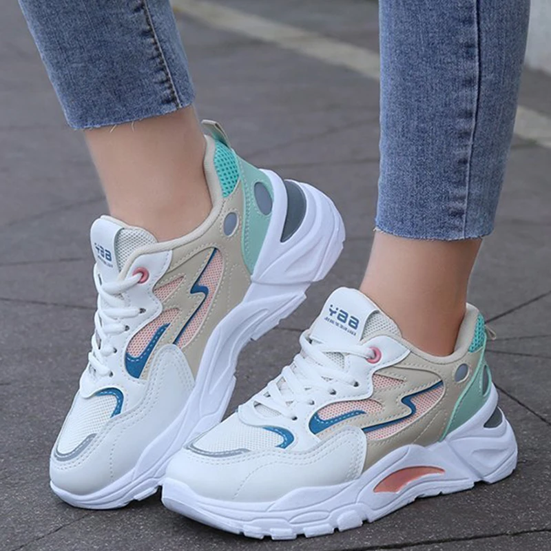 

Fashion Women's Sneakers 2021 Platform Sports Shoes Summer White Sneakers Vulcanized Casual Shoes Designer Tennis Female Basket