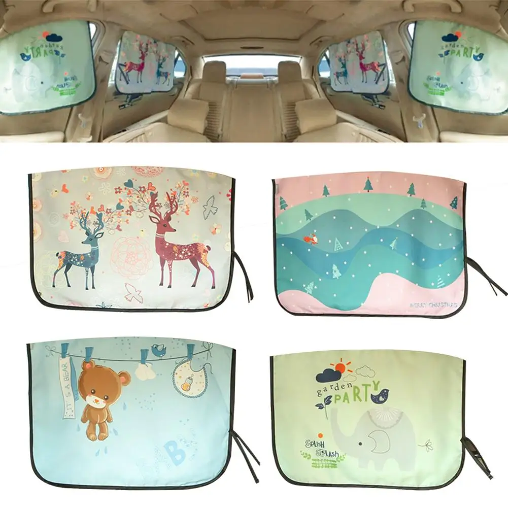 Автомобильный солнцезащитный занавес с мультяшным принтом боковой для окон
