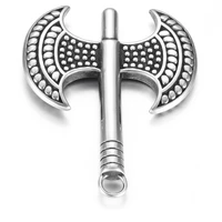 stainless steel viking axe pendant vintage necklace pendants for diy accessories jewelry making supplies