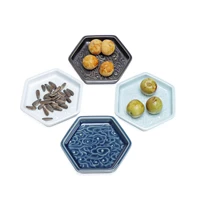 new chinese ceramic tea saucer household living room hospitality fruit plate snack ceramic plate