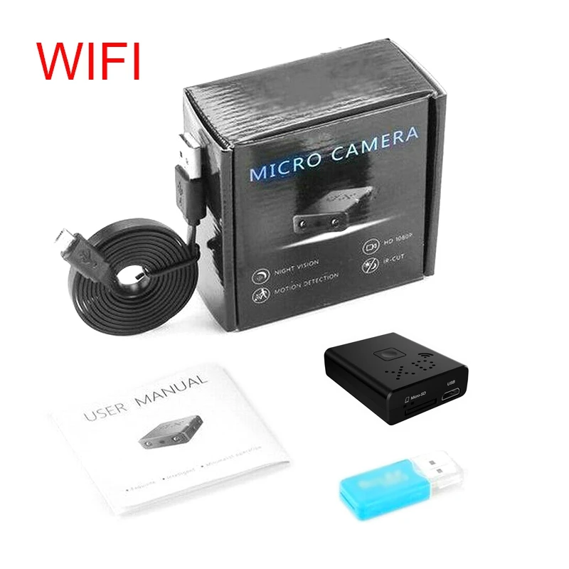 Миниатюрная Wi-Fi камера 1080P ночного видения микрокамера видеонаблюдения IP AP Motio |