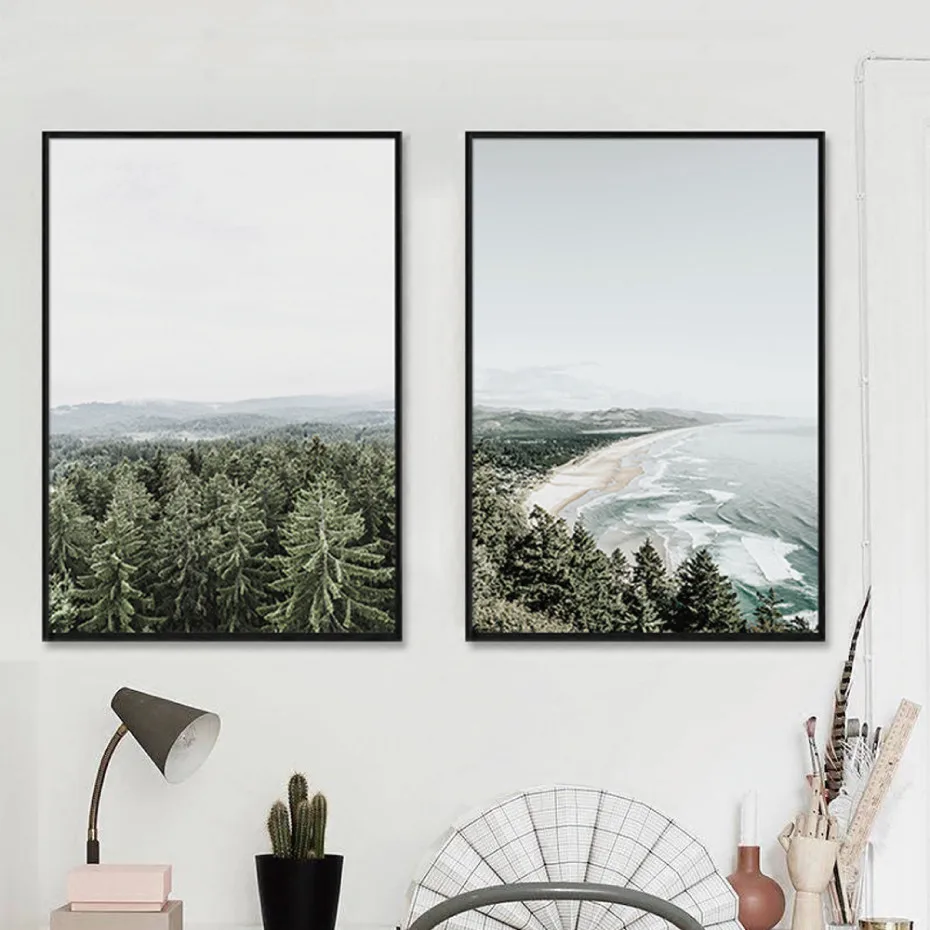 

Poster Seaside Ocean Art Prints Forest Nordic Posters And Prints Wall Art Canvas Painting Home Decoration Pictures For Living Ro
