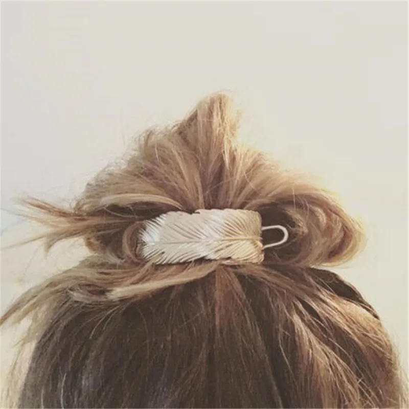 

Bride Wedding Feather Leaves Hair Clip Handmade Decoration Ladies Fixed Hairs Accessories Fashion Women Hairpins Hair Stick