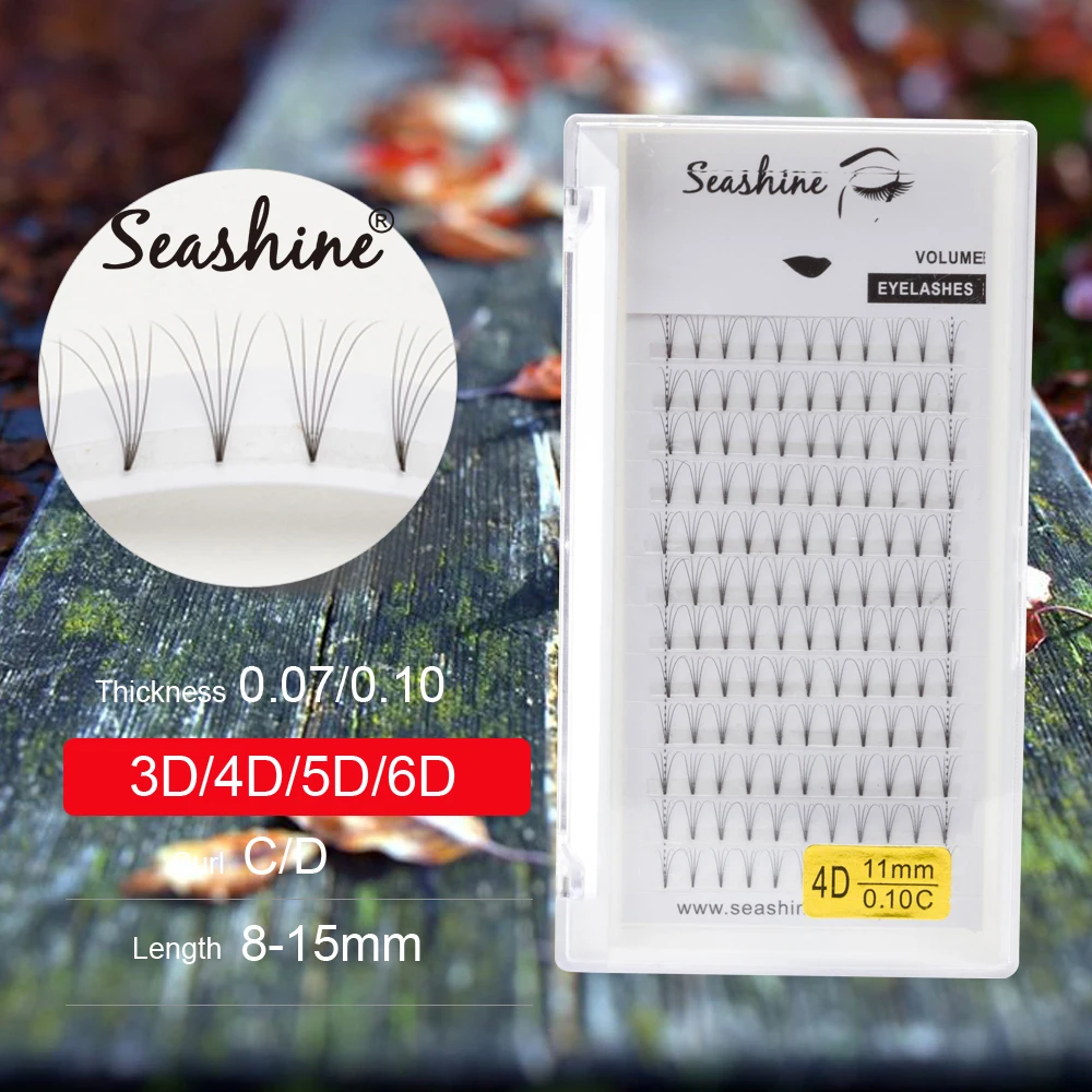 

Seashine Short Stem Lashes Extension Russian Premade Volume Fans 3D/4D/5D/6D Pre-fanned Eyelash Extension