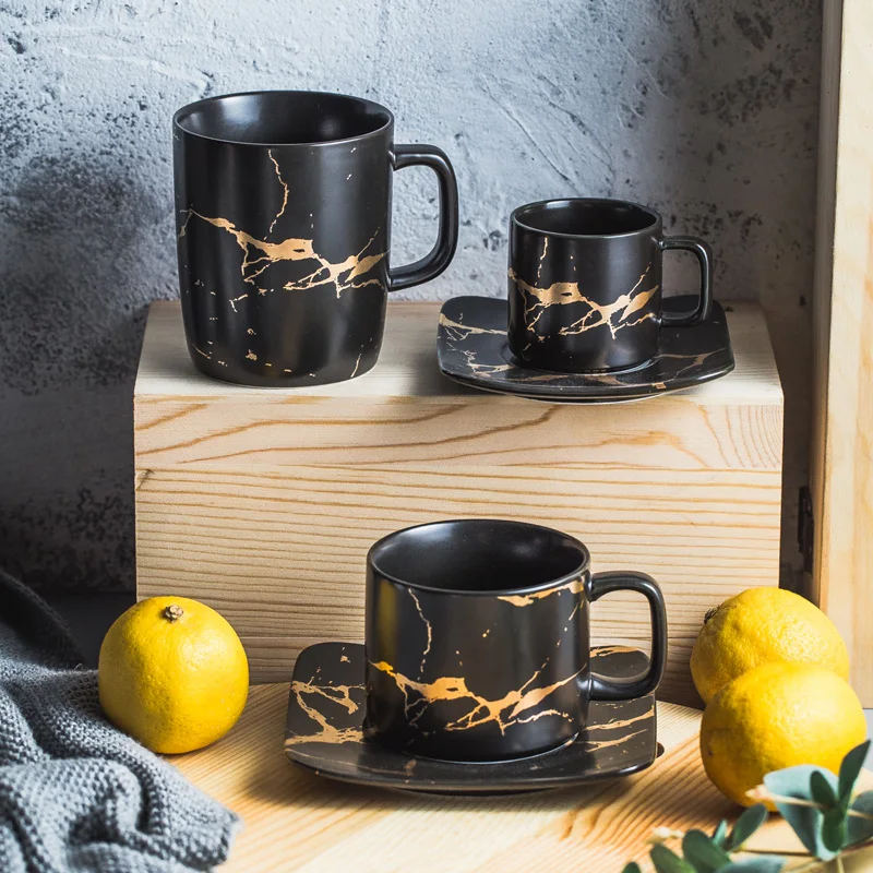 

Cat Feces Coffee Cups Italian Condensed Milk Ceramic Mug Saucer Suit Afternoon Tea Glass Small Wine With Dish Spoon Set