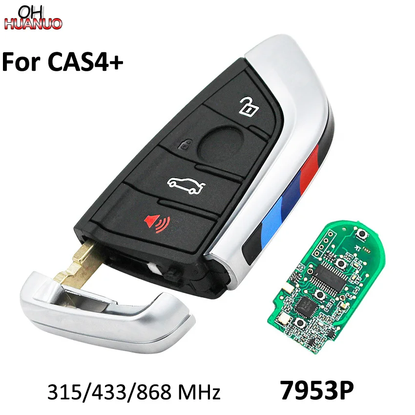 Черный 3 + 1 кнопки умный дистанционный ключ брелок от машины 315 МГц 7953P чип для BMW 2 4