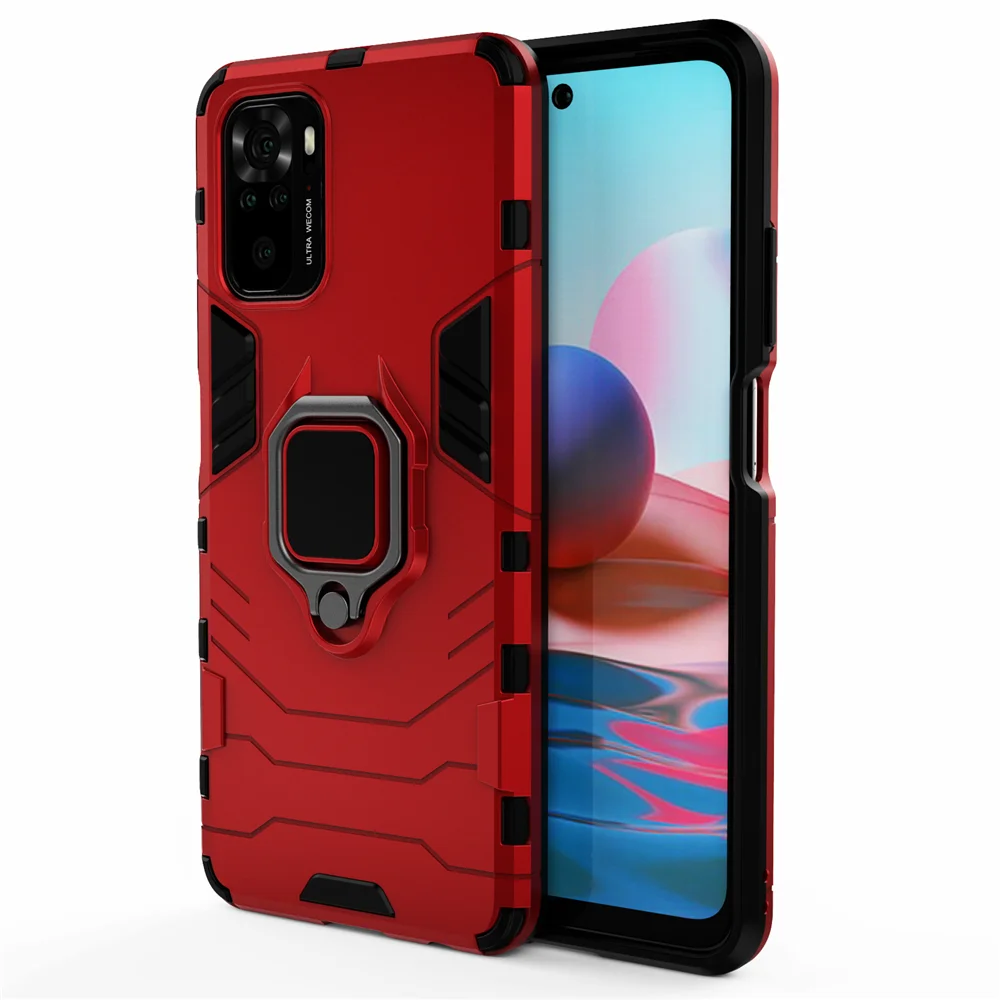 

Armor Phone Case For Xiaomi Redmi Note 10 4G Case Redmi Note 10S Shockproof Kickstand Cover For Redmi Note10 10 S 6.43" Coque