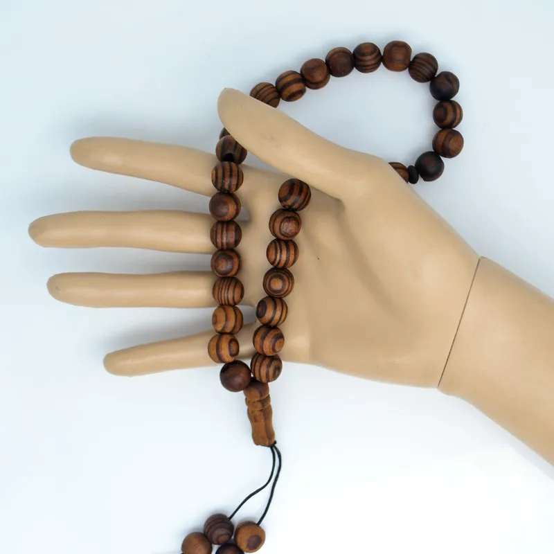 12 мм Сосновая древесина 33 молитвенные бусины мерцание