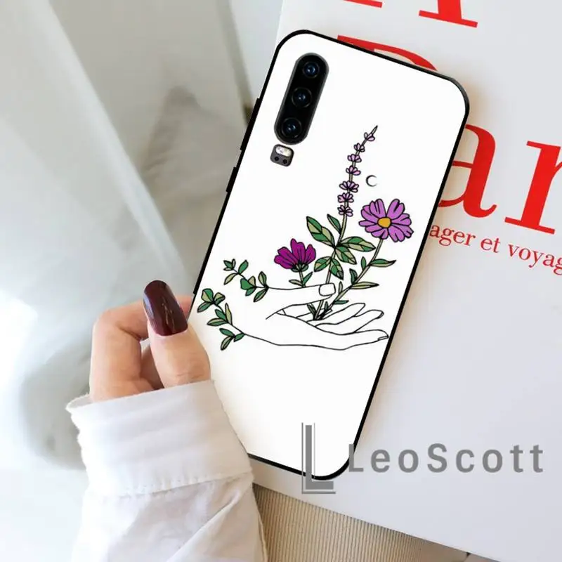 

Aesthetic Flower Art Phone Case For Huawei honor Mate P 9 10 20 30 40 Pro 10i 7 8 a x Lite nova 5t