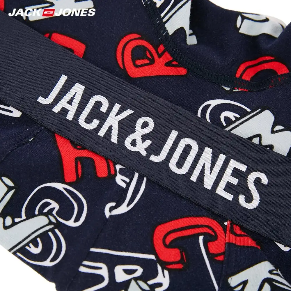 JackJones мужские эластичные хлопковые шорты-боксеры с принтом трусы сексуальные