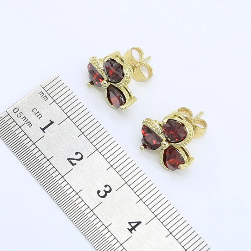 Набор украшений для женщин серьги-гвоздики ожерелье кольцо подарок на день