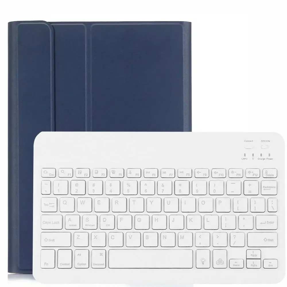 Чехол для samsung Galaxy Tab S6 10,5, чехол для клавиатуры T860 T865, чехол для SM-T860, русская, испанская, английская, Bluetooth клавиатура, чехол - Цвет: Blue with White