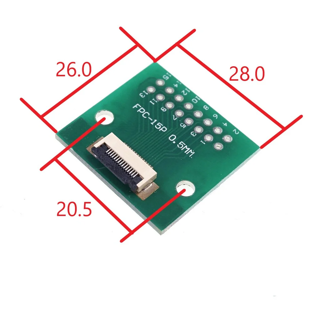 

20 pcs FPC FFC 15 PIN 0.5 mm pitch Connector SMT Adapter to 2.54 mm Space 1.00 inch pitch through hole DIP PCB adapter solder