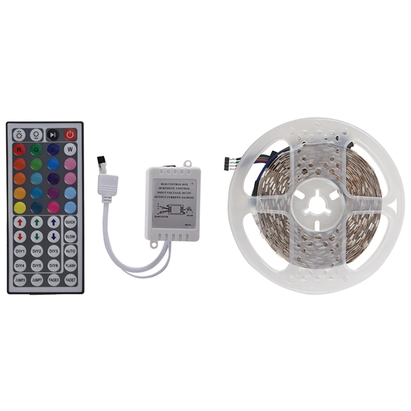 

44Key IR Remote Controller For RGB 5050 LED Light Strips & 5M RGB 300 5050 LED Flexible Light Strip Non-Waterproof DC12V