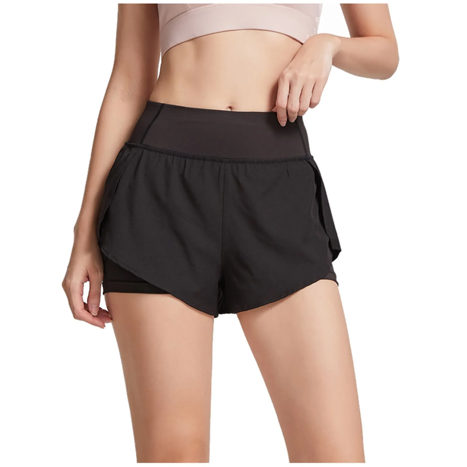 

Pants Short Running Casual With High Waisted Yoga Women's Pockets Quick-Drying Yoga Pants