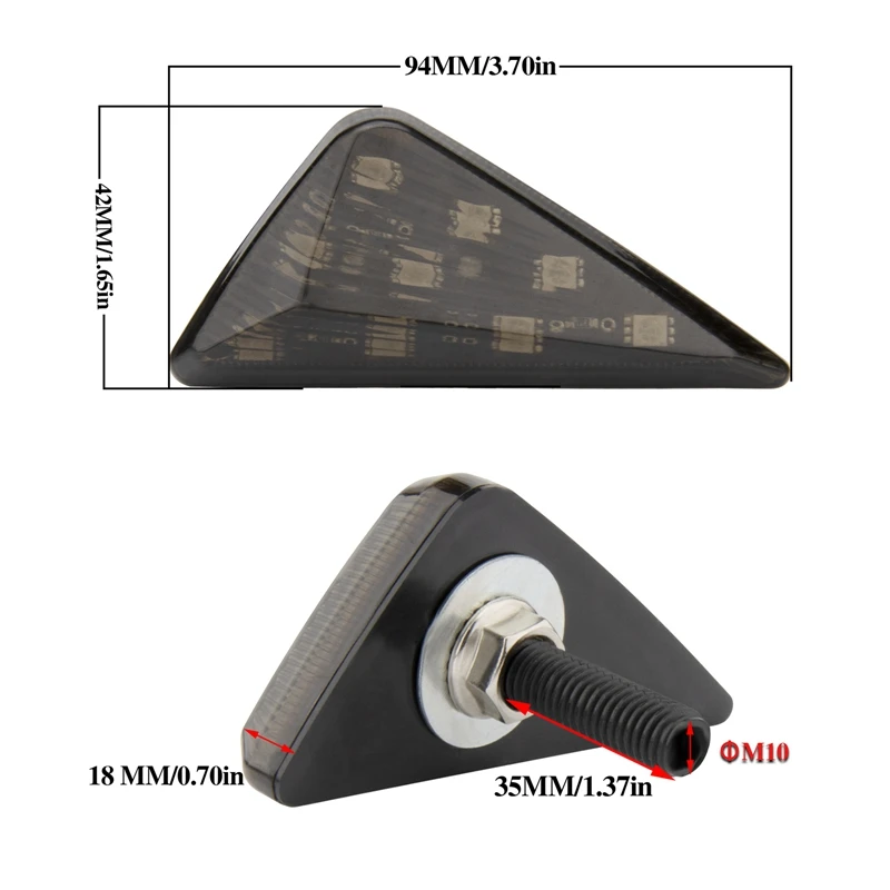 

2pcs Triangle Led Flush Mount Motorcycle Front Turn Signal LED Smoke Blinker Cornering Light for YZF 600 GSXR 600 CBR600 lights