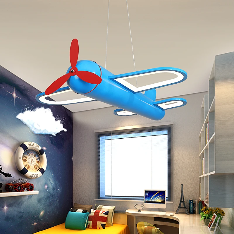Avión de araña Led moderno para el hogar, habitación de niños, niños, bebés, iluminación colorida