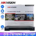 Hikvision NVR DS-7616NI-K216P 16CH H.265 4K 8mp POE NVR для IP-камеры, поддержка двухстороннего аудио для системы безопасности