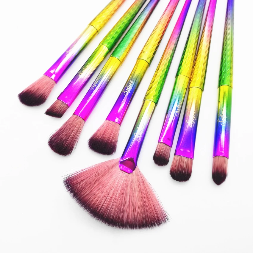 Единорог Радуга кисти для макияжа 12 шт набор кистей с сумкой в комплекте лица и