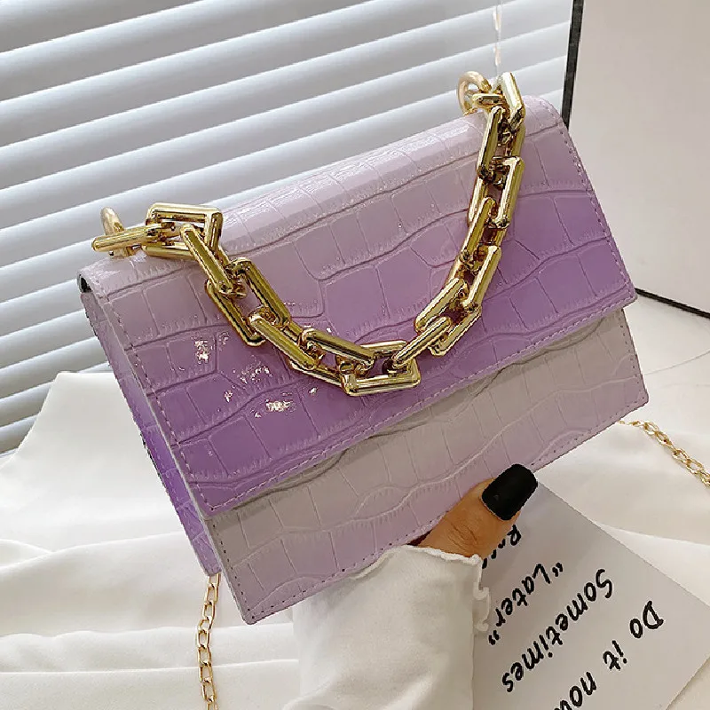 

Alligator Pattern Crossbody Bag For Women 2021 Fashion PU Leather Mini Handbag Ladies Square Shoulder Tote Chain Messenger Purse