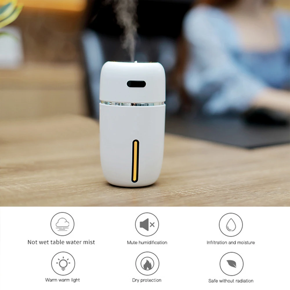 Белый дельфин Мини USB увлажнитель воздуха ароматизатор с изменяющимся