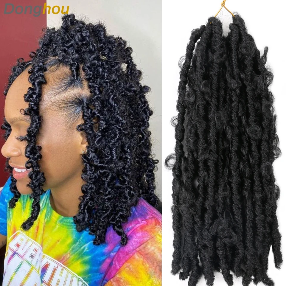 Искусственные волосы для вязания крючком в форме бабочки замки кос