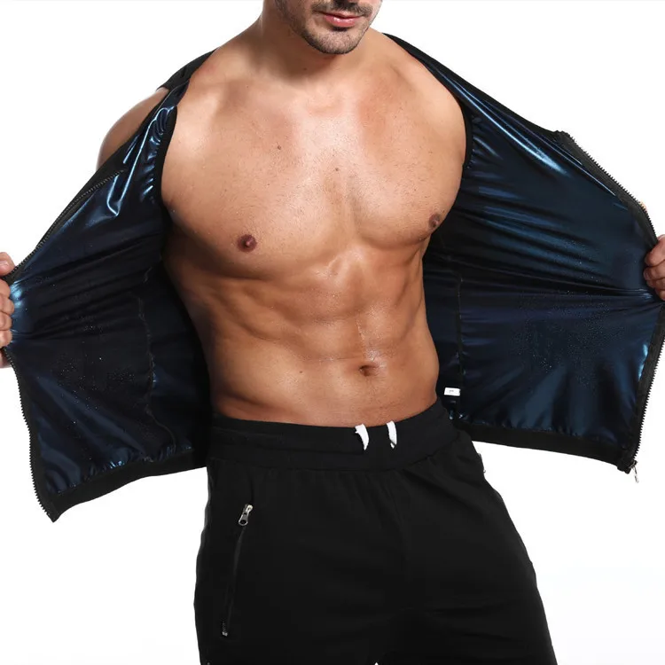 Men's Zipper Neoprene Sauna Vest Vest Weight Loss Suit Shirt Workout Top Sweat Vest Slimming with Zipper