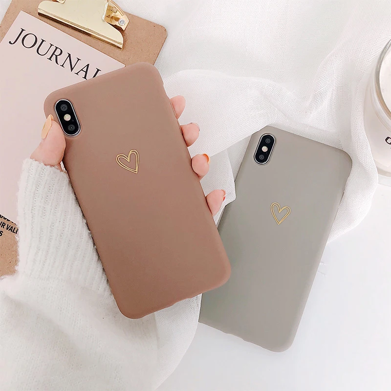 VZD простой сплошной I Love U iphone 11 Pro X 7 Чехол для iphone Xs Max Xr женский анти-осень телефон 6S Tpu мягкий чехол 8 7plus задняя крышка