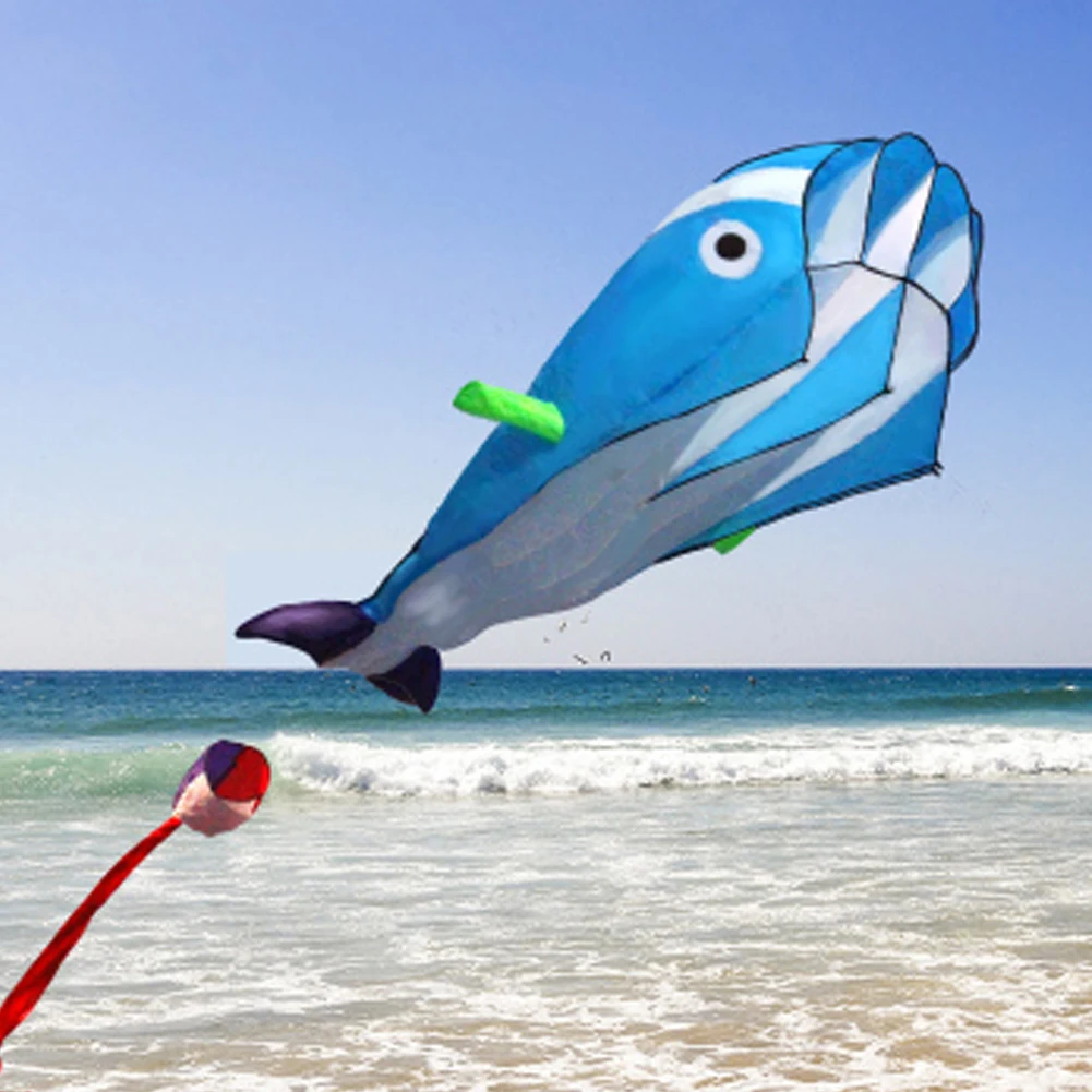 

cyclamen9 Huge Dolphin Kite For Kids,3D Kite Huge Frameless Soft Parafoil Giant Dolphin Breeze Kite