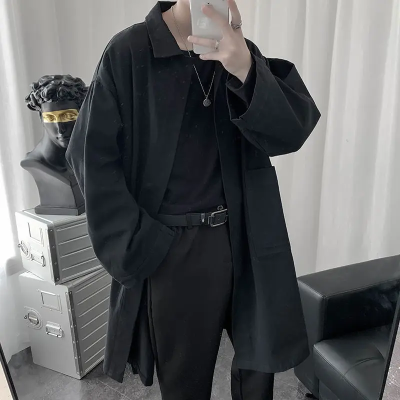 Ветровка в Корейском стиле мужская модный однотонный Повседневный Кардиган