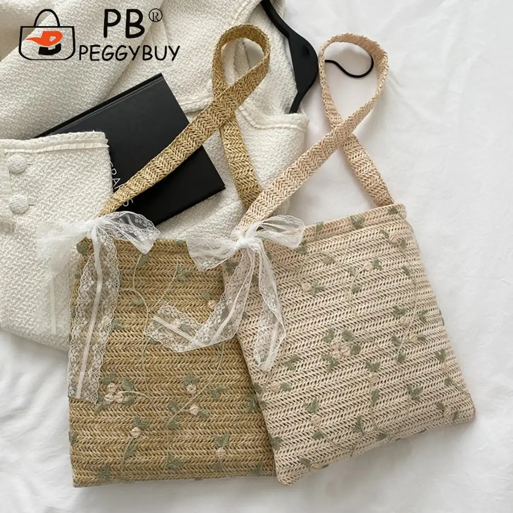 

Women Shoulder Bags Soft Straw Fashion Soft Underarm Bag Tote Ladies Solid Chic Designed Handbags for Shopping