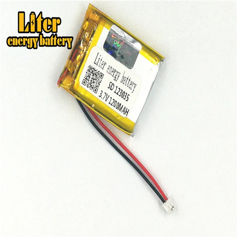 1 5 мм 2-контактный разъем 123035 1200 мАч 3 7 в перезаряжаемая литий-полимерная